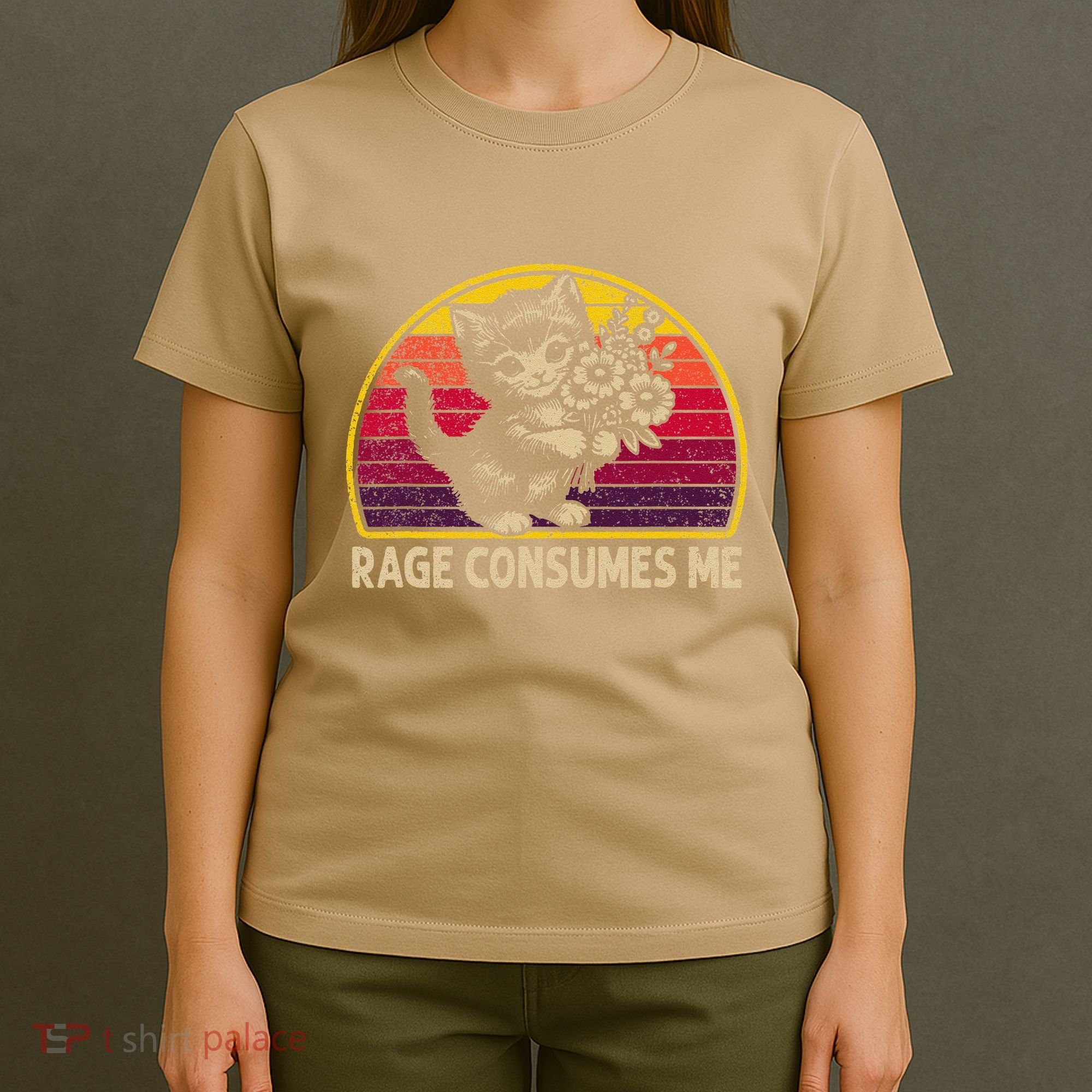 Rage Consumes Me Funny Cat Humor Joke T-Shirt