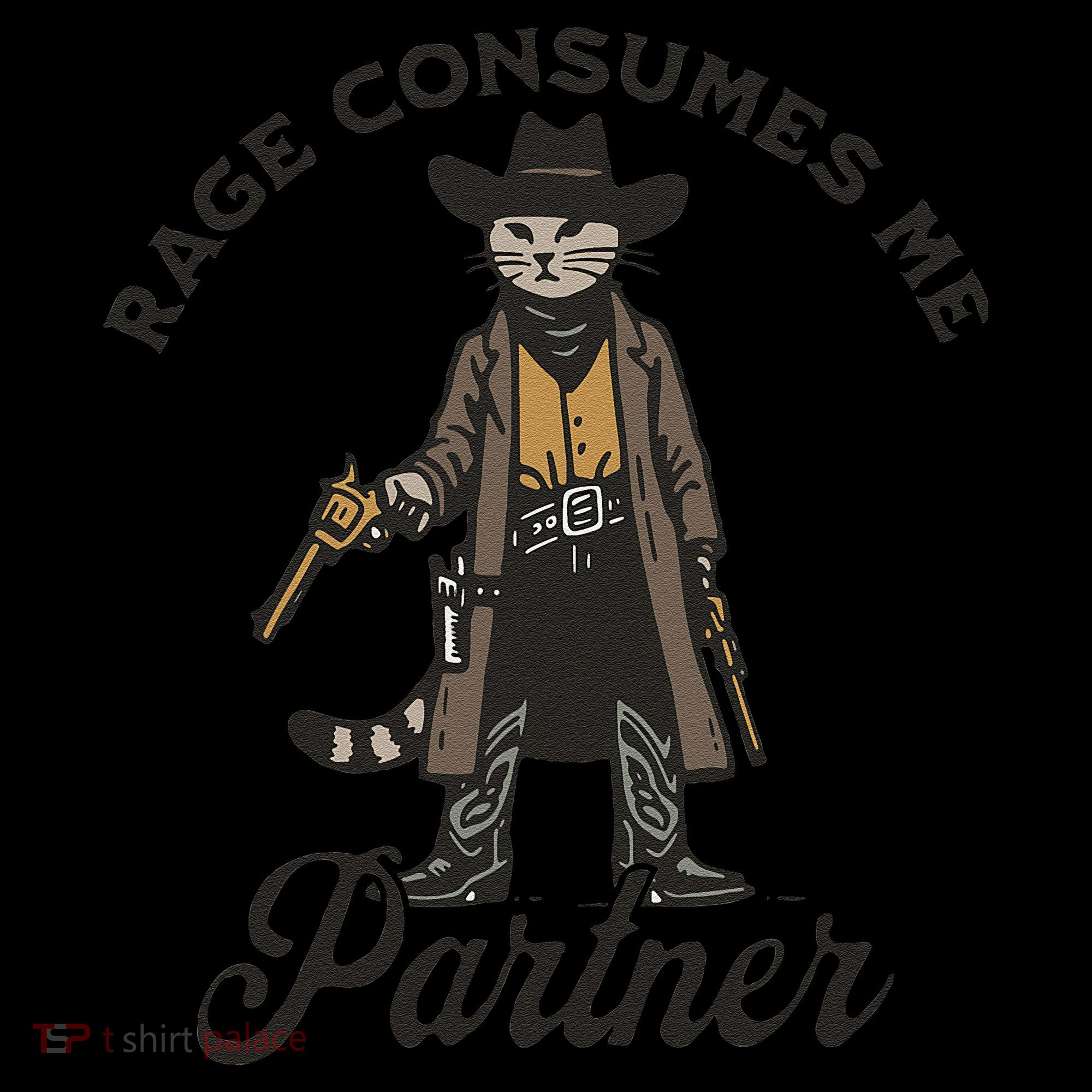 Rage Consumes Me Partner Funny Western Cowboy Cat Coffee Mug