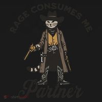 Rage Consumes Me Partner Funny Western Cowboy Cat Toddler Hoodie thumb 2
