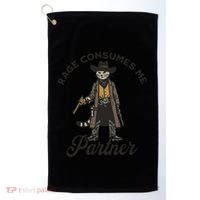 Rage Consumes Me Partner Funny Western Cowboy Cat Golf Towel thumb 0