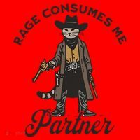 Rage Consumes Me Partner Funny Western Cowboy Cat Santa Hat thumb 1