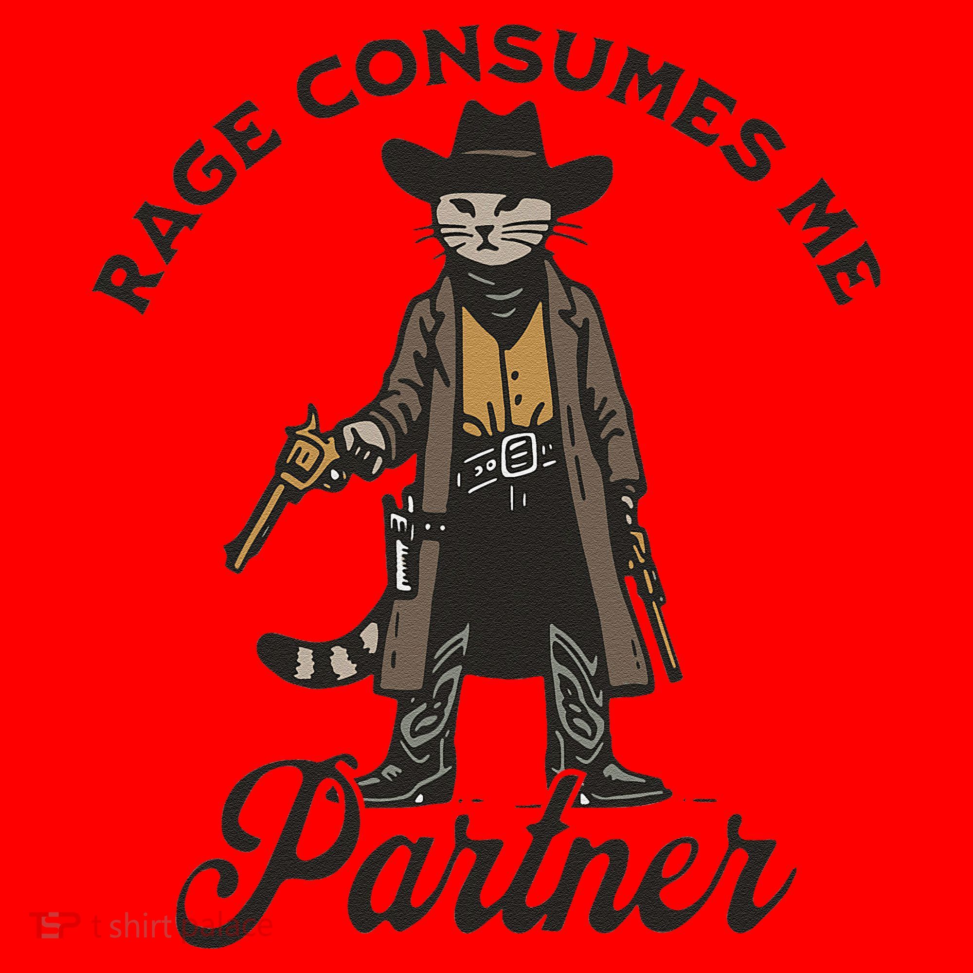 Rage Consumes Me Partner Funny Western Cowboy Cat Santa Hat