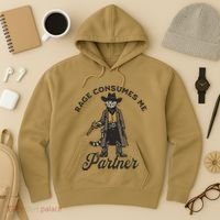 Rage Consumes Me Partner Funny Western Cowboy Cat Hoodie thumb 3