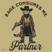 Rage Consumes Me Partner Funny Western Cowboy Cat Hoodie thumb 7