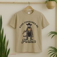 Rage Consumes Me Partner Funny Western Cowboy Cat T-Shirt thumb 2