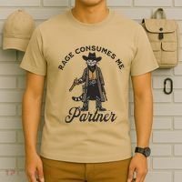 Rage Consumes Me Partner Funny Western Cowboy Cat T-Shirt thumb 6