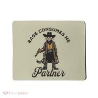 Rage Consumes Me Partner Funny Western Cowboy Cat Mousepad thumb 0
