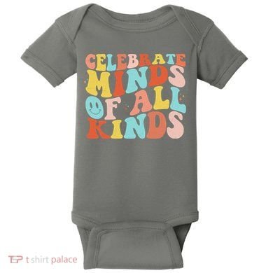 Retro Celebrate Minds Of All Kinds Baby Bodysuit