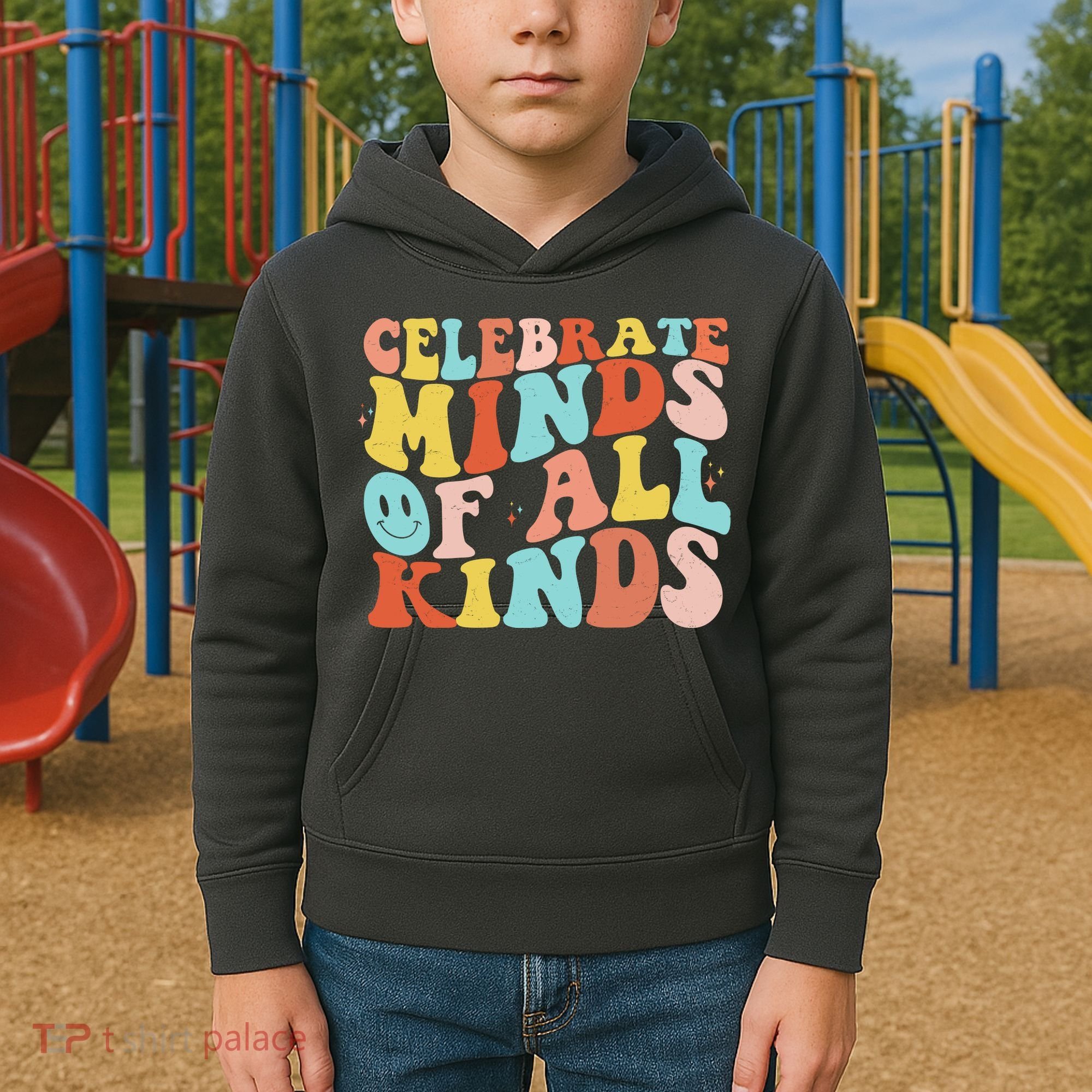 Retro Celebrate Minds Of All Kinds Kids Hoodie