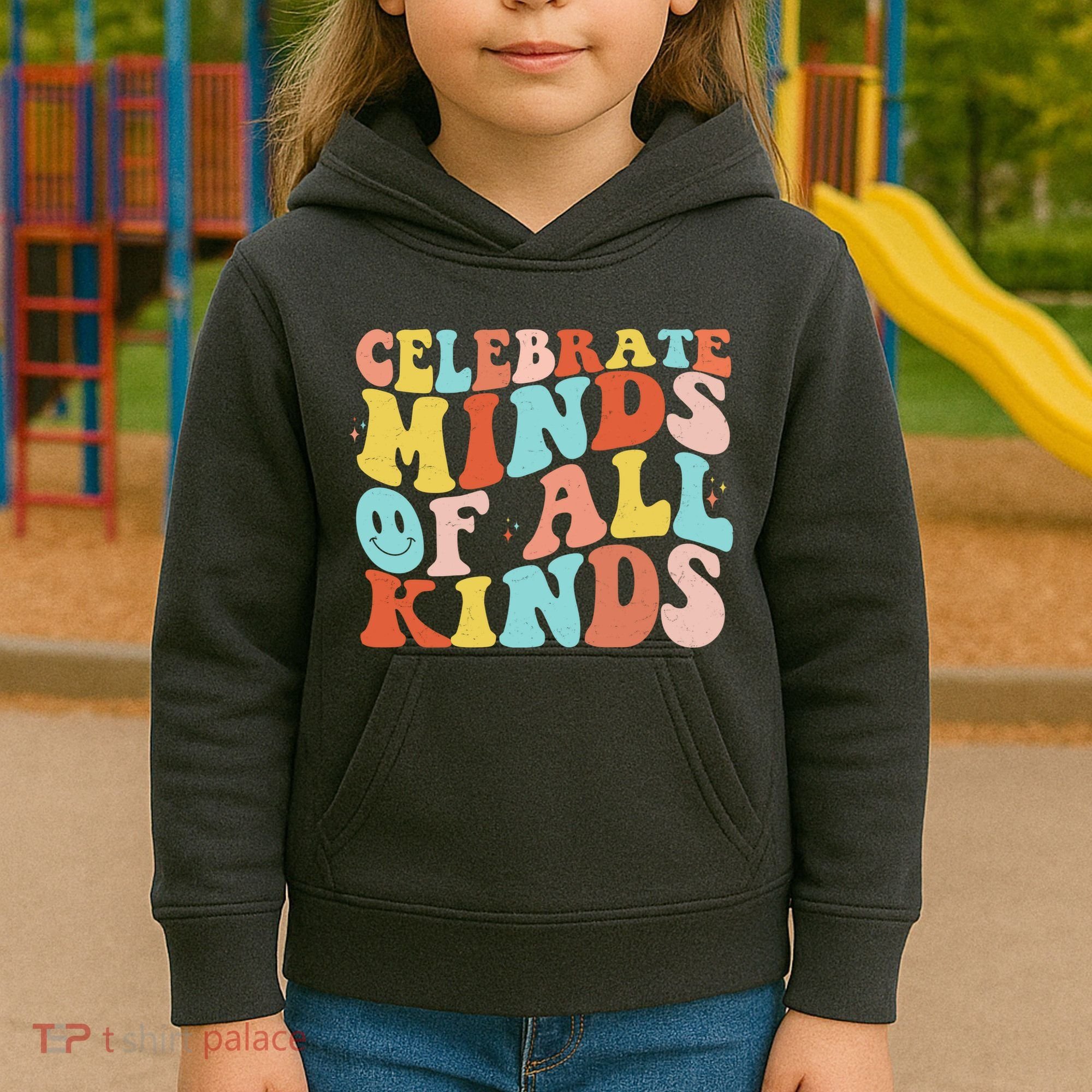 Retro Celebrate Minds Of All Kinds Kids Hoodie