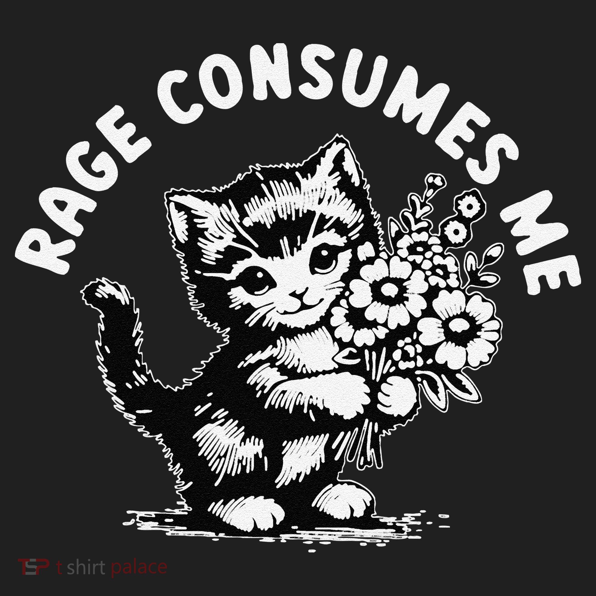 Rage Consumes Me Weirdcore Funny Hilarious Kitten Meme Women's Sweatshirt