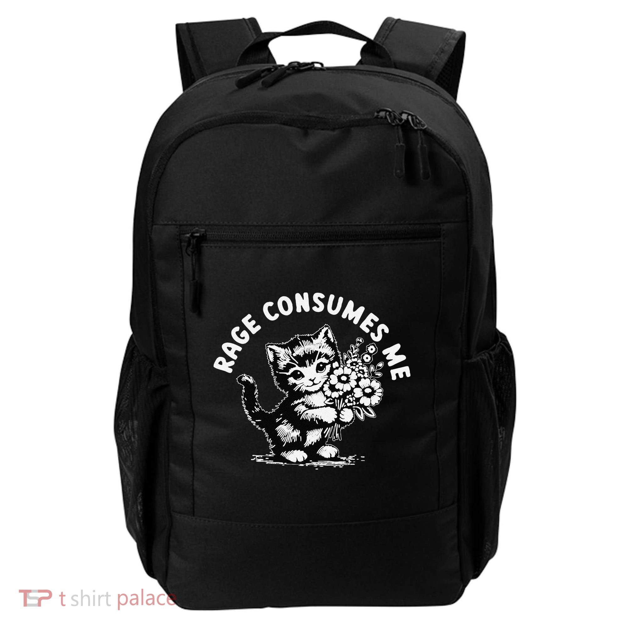 Rage Consumes Me Weirdcore Funny Hilarious Kitten Meme Backpack
