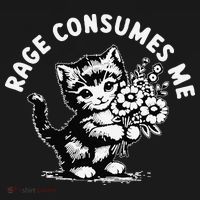 Rage Consumes Me Weirdcore Funny Hilarious Kitten Meme Backpack thumb 2