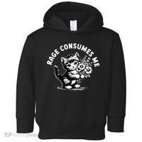Rage Consumes Me Weirdcore Funny Hilarious Kitten Meme Toddler Hoodie thumb 0