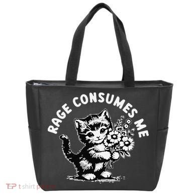 Rage Consumes Me Weirdcore Funny Hilarious Kitten Meme Tote Bag