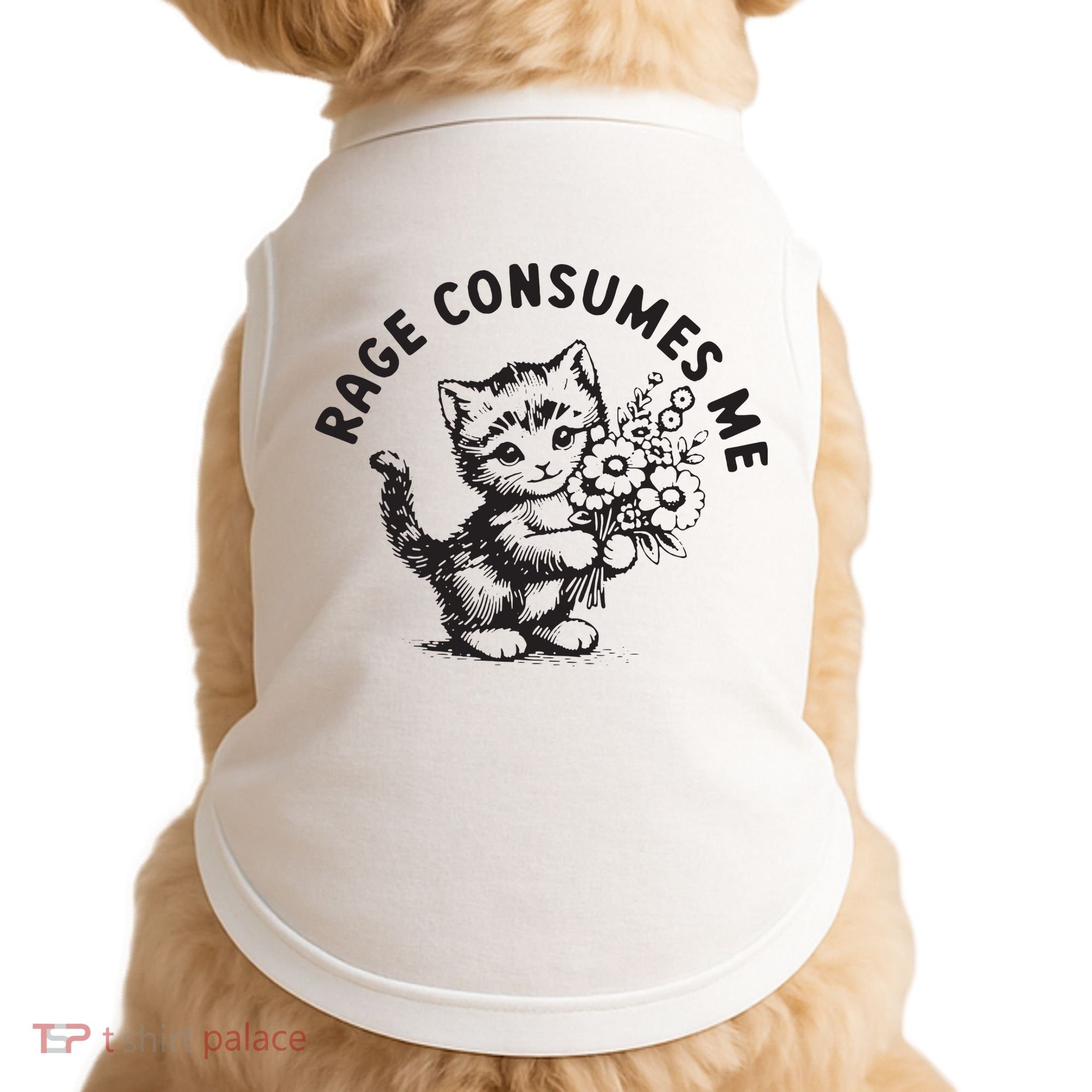 Rage Consumes Me Weirdcore Funny Hilarious Kitten Meme Doggie Tank