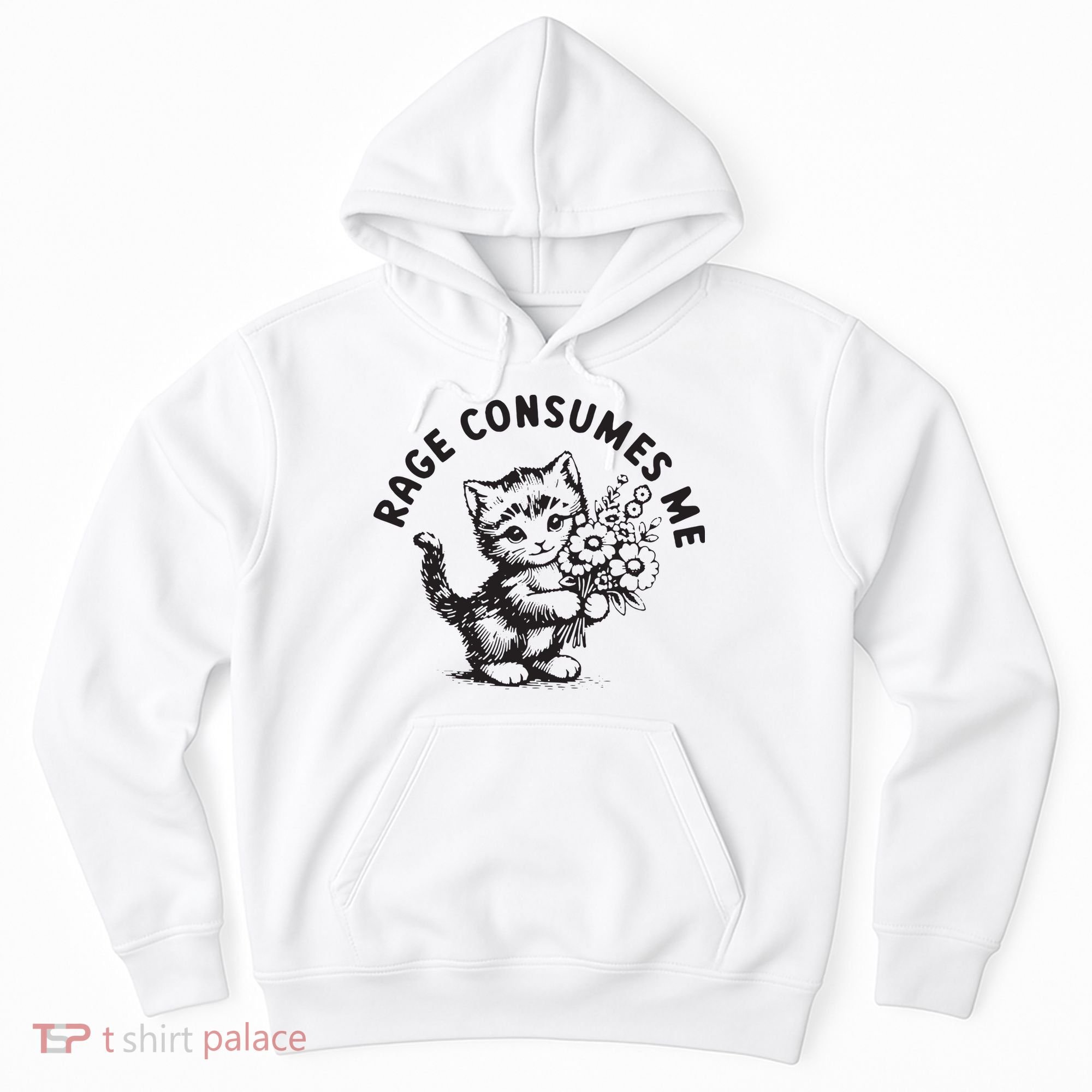 Rage Consumes Me Weirdcore Funny Hilarious Kitten Meme Hoodie