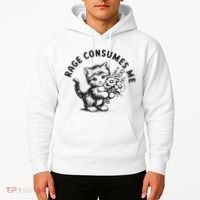 Rage Consumes Me Weirdcore Funny Hilarious Kitten Meme Hoodie thumb 2