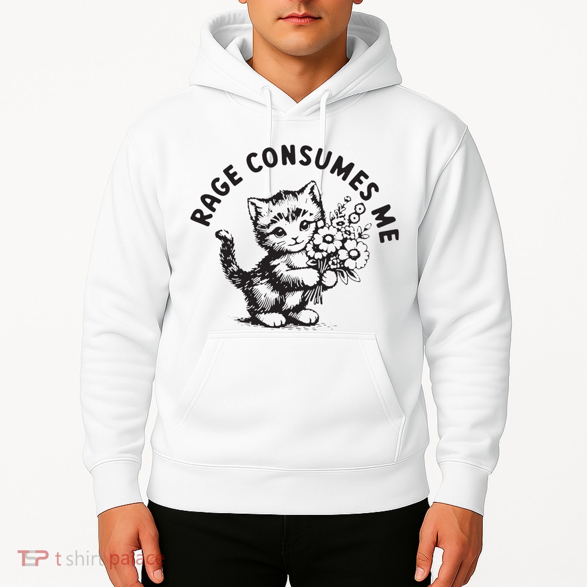 Rage Consumes Me Weirdcore Funny Hilarious Kitten Meme Hoodie