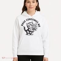 Rage Consumes Me Weirdcore Funny Hilarious Kitten Meme Hoodie thumb 5