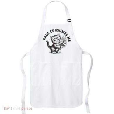 Rage Consumes Me Weirdcore Funny Hilarious Kitten Meme Apron