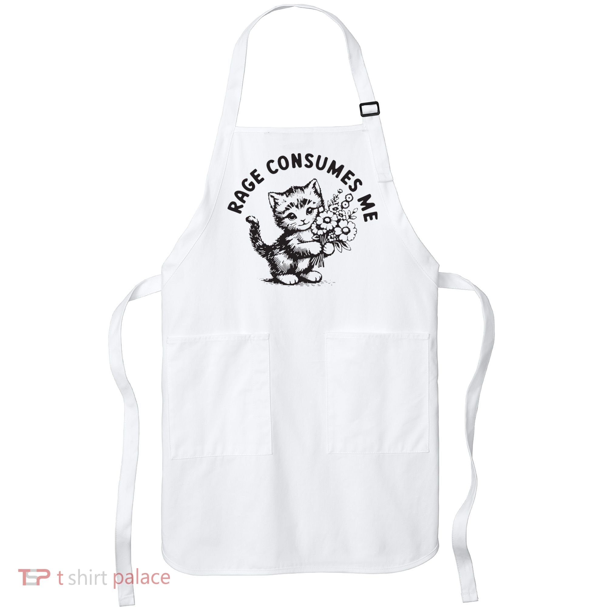 Rage Consumes Me Weirdcore Funny Hilarious Kitten Meme Apron