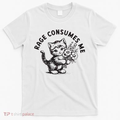 Rage Consumes Me Weirdcore Funny Hilarious Kitten Meme T-Shirt