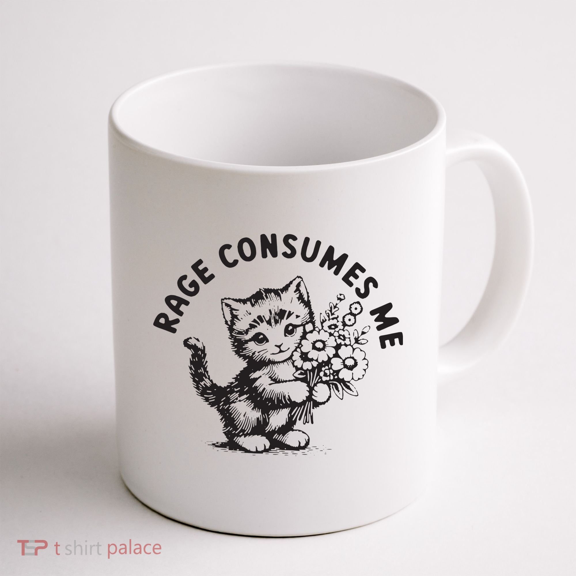Rage Consumes Me Weirdcore Funny Hilarious Kitten Meme Coffee Mug