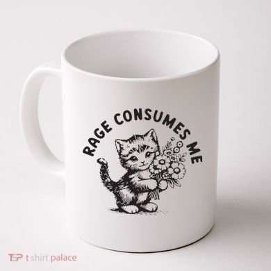 Rage Consumes Me Weirdcore Funny Hilarious Kitten Meme Coffee Mug