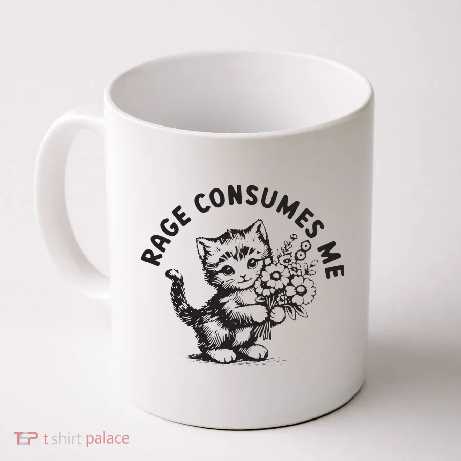 Rage Consumes Me Weirdcore Funny Hilarious Kitten Meme Coffee Mug
