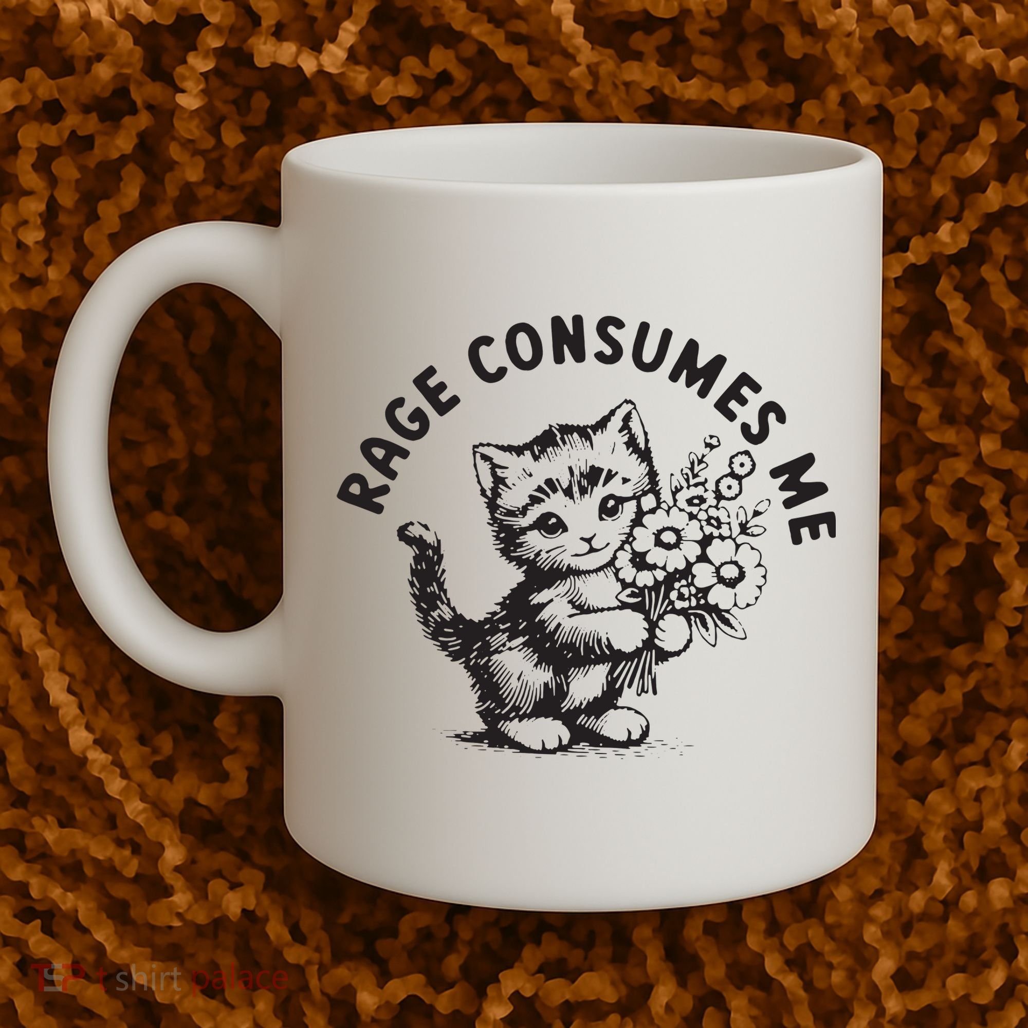 Rage Consumes Me Weirdcore Funny Hilarious Kitten Meme Coffee Mug