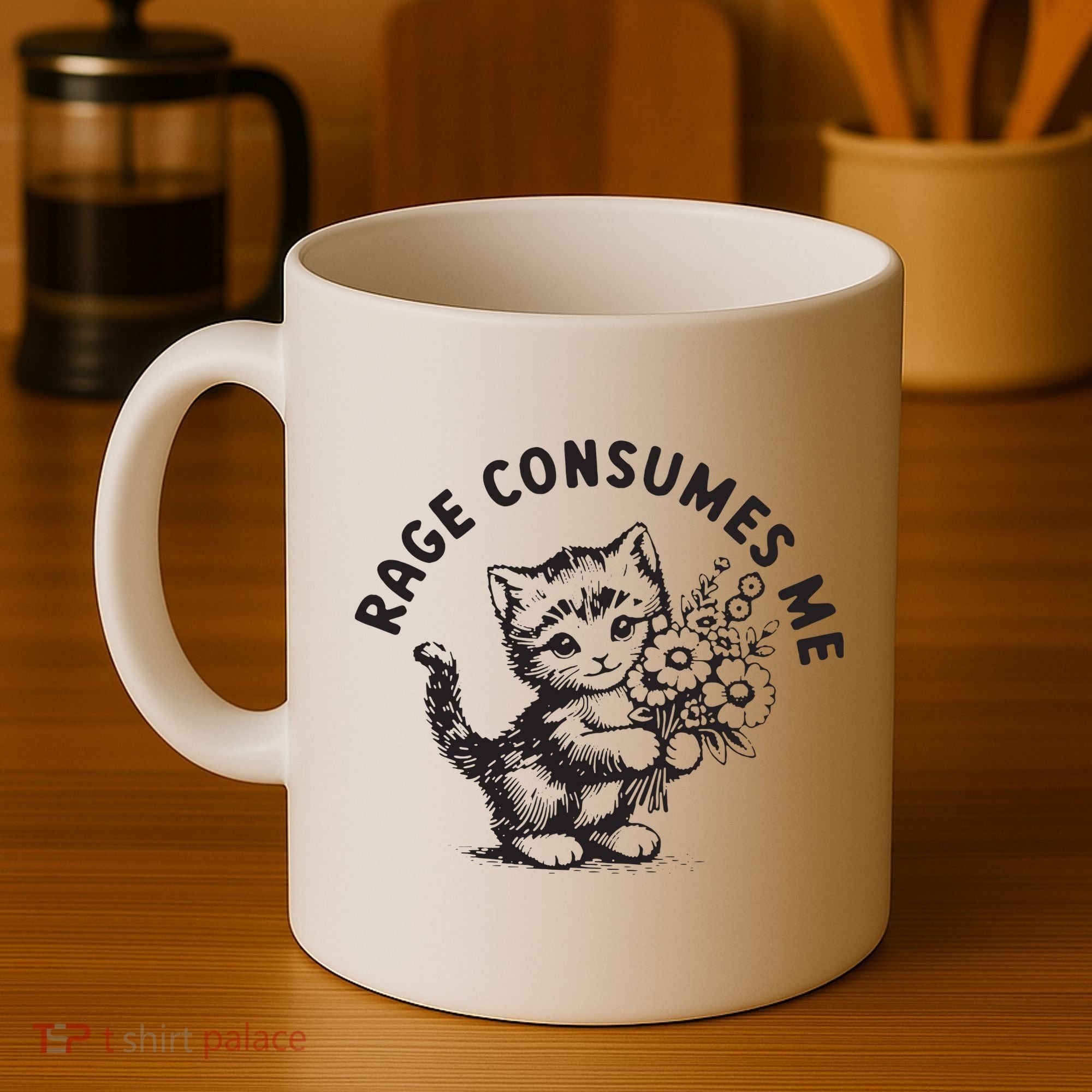 Rage Consumes Me Weirdcore Funny Hilarious Kitten Meme Coffee Mug