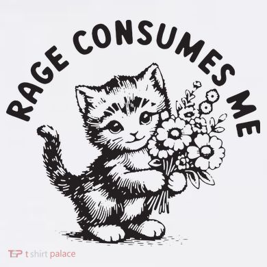 Rage Consumes Me Weirdcore Funny Hilarious Kitten Meme Flat Bill Trucker Hat