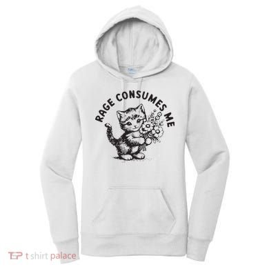 Rage Consumes Me Weirdcore Funny Hilarious Kitten Meme Women's Hoodie