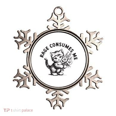 Rage Consumes Me Weirdcore Funny Hilarious Kitten Meme Ornament