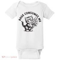 Rage Consumes Me Weirdcore Funny Hilarious Kitten Meme Baby Bodysuit thumb 0