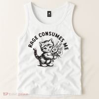 Rage Consumes Me Weirdcore Funny Hilarious Kitten Meme Tank Top thumb 2