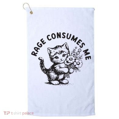 Rage Consumes Me Weirdcore Funny Hilarious Kitten Meme Golf Towel