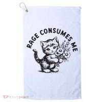 Rage Consumes Me Weirdcore Funny Hilarious Kitten Meme Golf Towel thumb 0