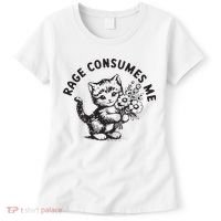 Rage Consumes Me Weirdcore Funny Hilarious Kitten Meme Women's T-Shirt thumb 0