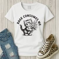 Rage Consumes Me Weirdcore Funny Hilarious Kitten Meme Women's T-Shirt thumb 3