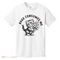 Rage Consumes Me Weirdcore Funny Hilarious Kitten Meme Kids T-Shirt thumb 0