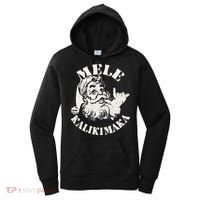 Retro Christmas Mele Kalikimaka Santa Claus Shaka Hawaii Women's Hoodie thumb 0