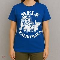Retro Christmas Mele Kalikimaka Santa Claus Shaka Hawaii T-Shirt thumb 4