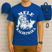 Retro Christmas Mele Kalikimaka Santa Claus Shaka Hawaii T-Shirt thumb 6