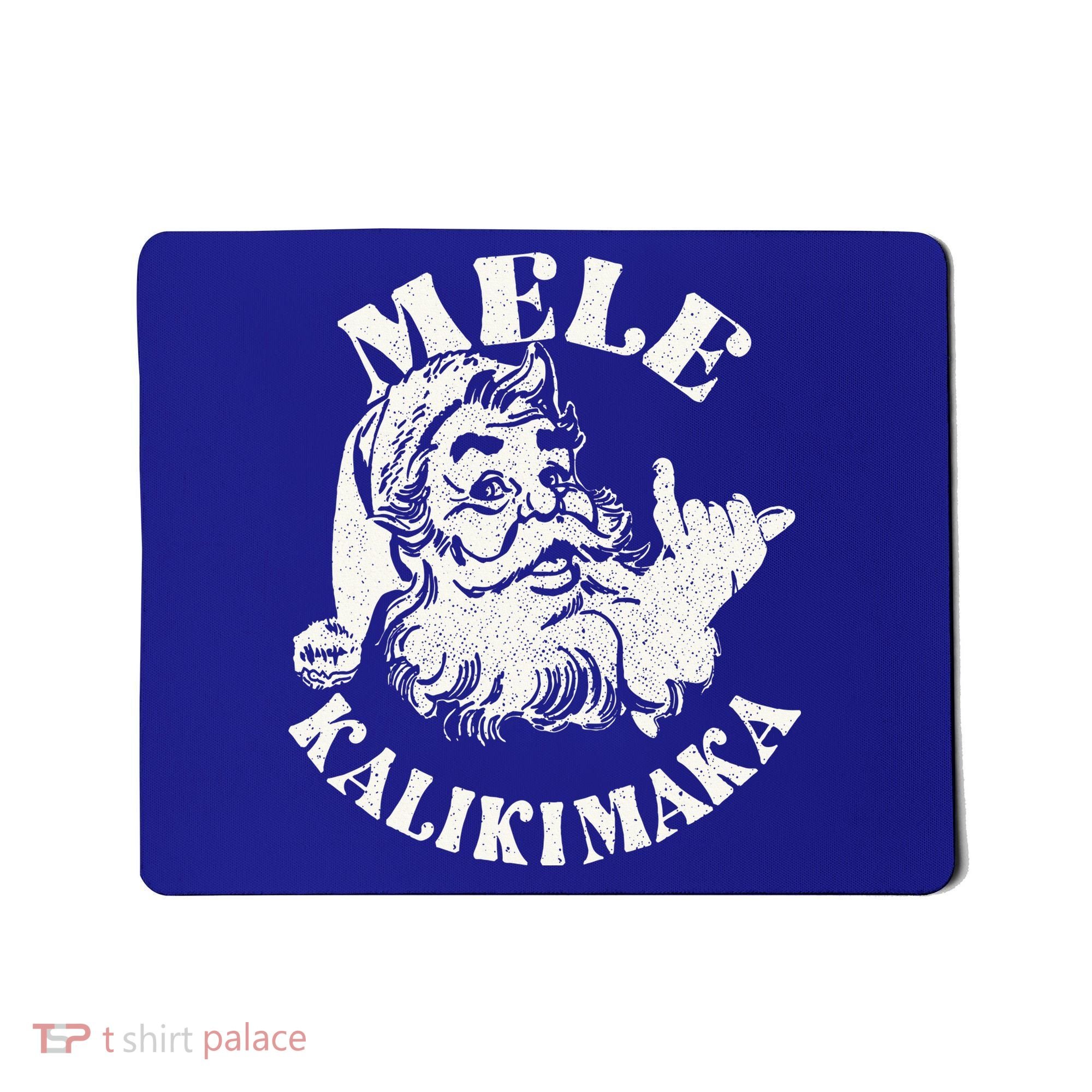 Retro Christmas Mele Kalikimaka Santa Claus Shaka Hawaii Mousepad