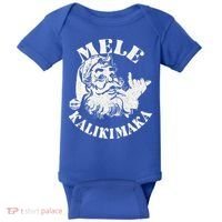 Retro Christmas Mele Kalikimaka Santa Claus Shaka Hawaii Baby Bodysuit thumb 0