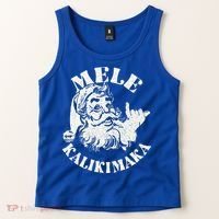 Retro Christmas Mele Kalikimaka Santa Claus Shaka Hawaii Tank Top thumb 2
