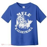 Retro Christmas Mele Kalikimaka Santa Claus Shaka Hawaii Toddler T-Shirt thumb 0