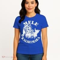 Retro Christmas Mele Kalikimaka Santa Claus Shaka Hawaii Women's T-Shirt thumb 4